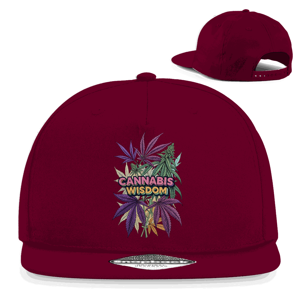 Division420 Snapback Rapper Cap mit Cannabis-Design, 100% Baumwoll-Twill, urbaner Streetwear-Style