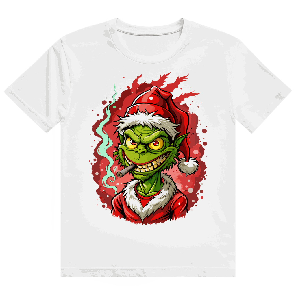 Division420 Heavy Cotton T-Shirt mit Christmas Grinch Motiv, hochwertig und nachhaltig