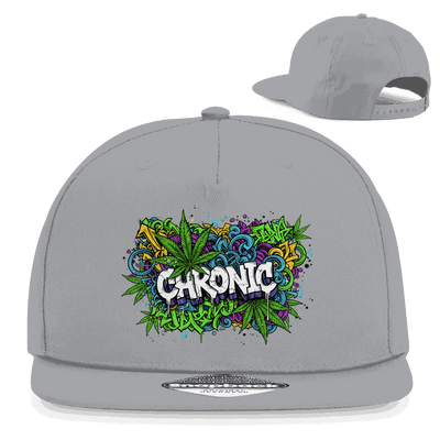 Division420 Snapback Rapper Cap Chronic in schwarzem 5-Panel Design mit flachem Schirm und Retro-Snapbackverschluss