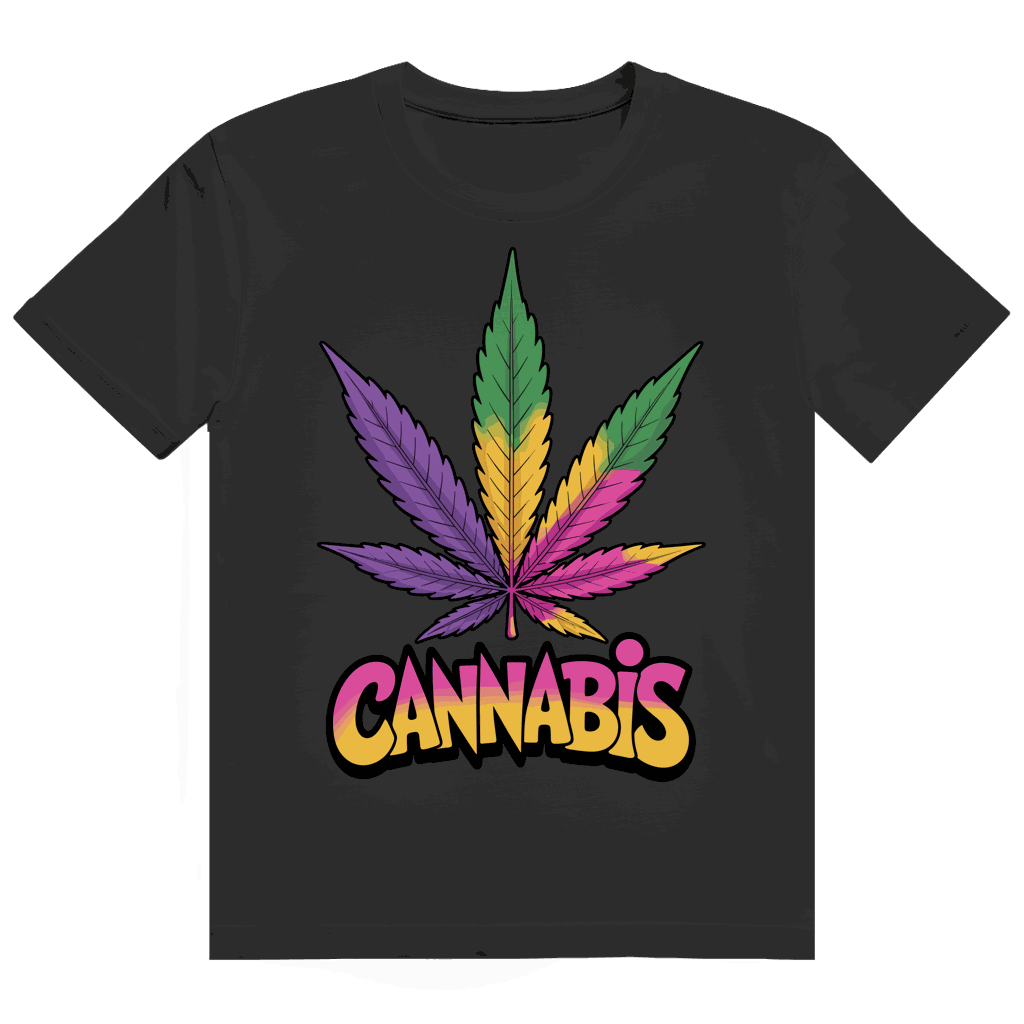 Heavy Cotton T-Shirt - Colorful Cannabis Leaf | Division420®
