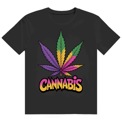 Heavy Cotton T-Shirt - Colorful Cannabis Leaf | Division420®