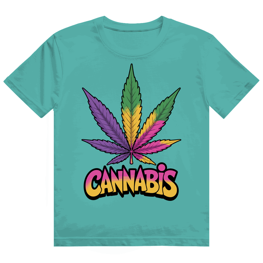 Heavy Cotton T-Shirt - Colorful Cannabis Leaf | Division420®