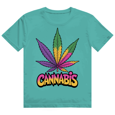 Heavy Cotton T-Shirt - Colorful Cannabis Leaf | Division420®
