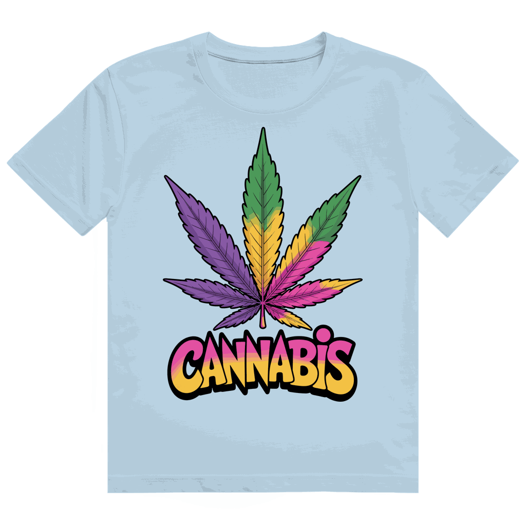 Heavy Cotton T-Shirt - Colorful Cannabis Leaf | Division420®