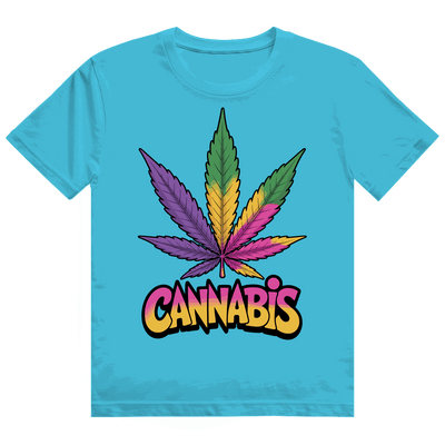 Heavy Cotton T-Shirt - Colorful Cannabis Leaf | Division420®