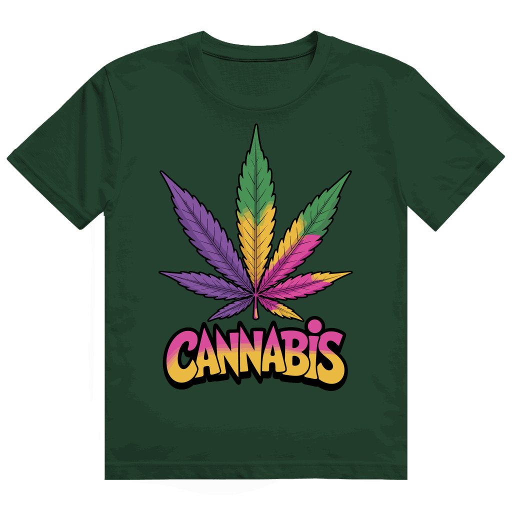Heavy Cotton T-Shirt - Colorful Cannabis Leaf | Division420®