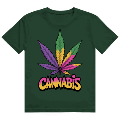 Heavy Cotton T-Shirt - Colorful Cannabis Leaf | Division420®