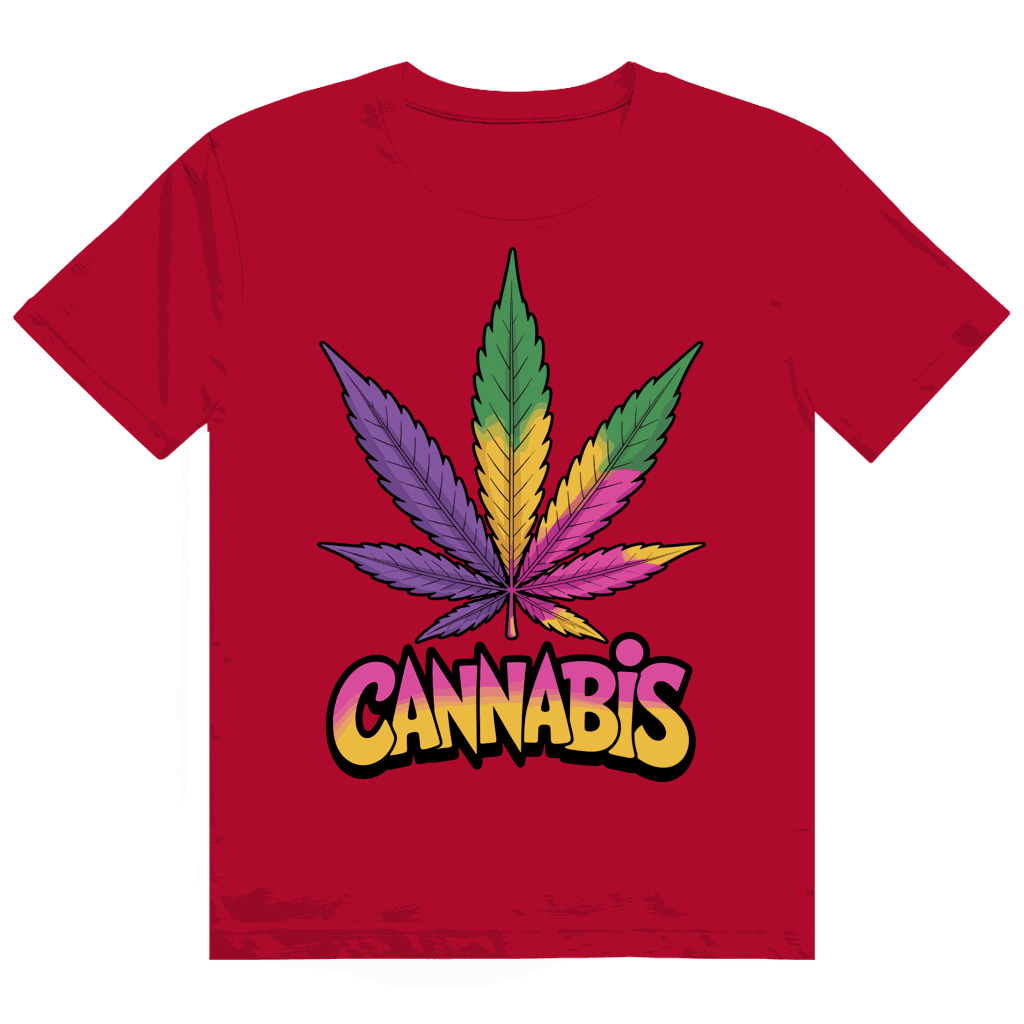 Heavy Cotton T-Shirt - Colorful Cannabis Leaf | Division420®