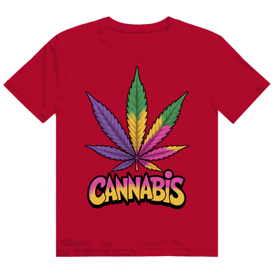 Heavy Cotton T-Shirt - Colorful Cannabis Leaf | Division420®