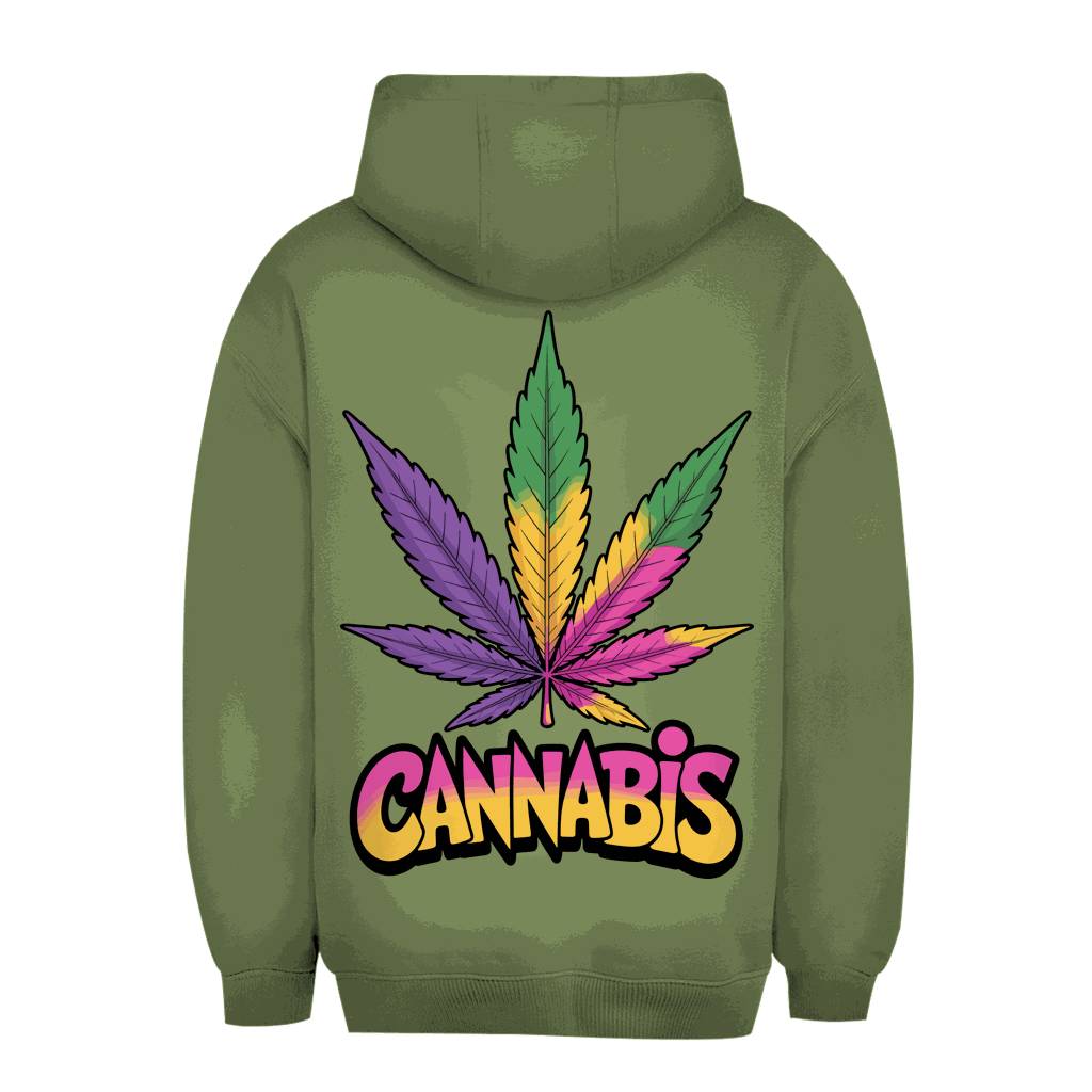 Unisex Oversize Hoodie - Colorful Cannabis Leaf | Division420®