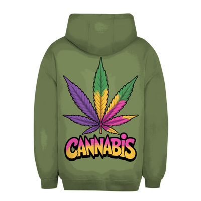 Unisex Oversize Hoodie - Colorful Cannabis Leaf | Division420®