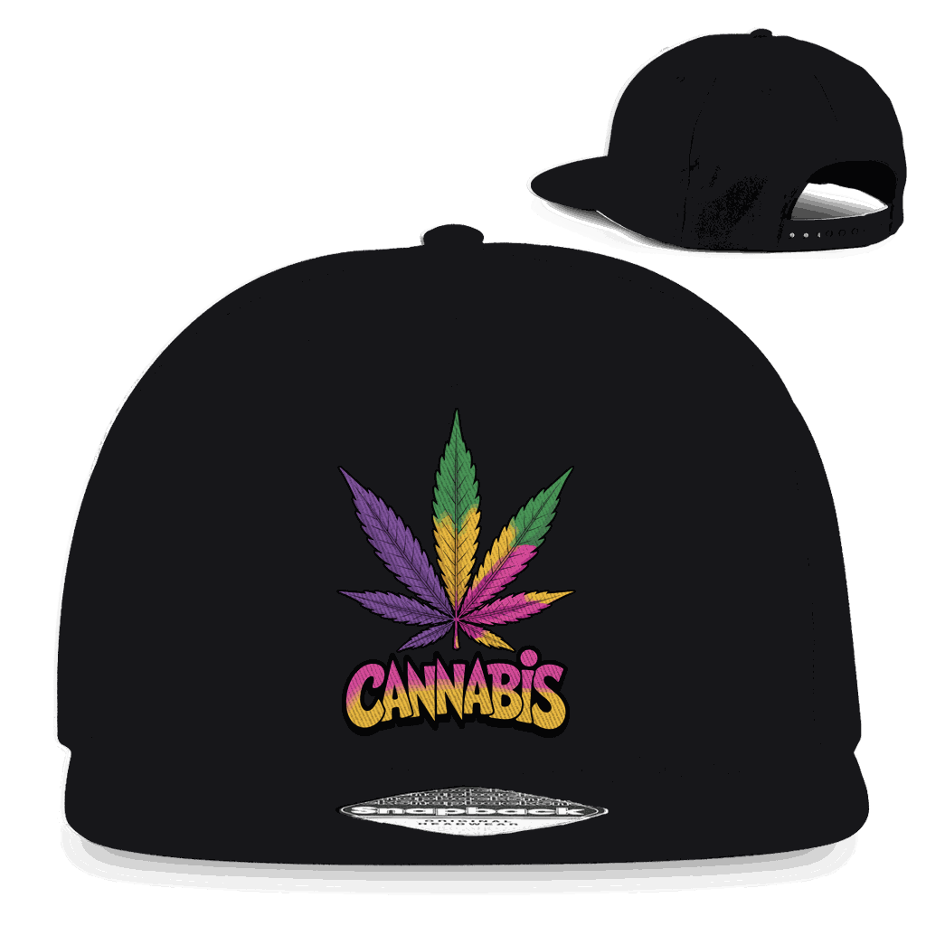 Snapback Rapper Cap - Colorful Cannabis Leaf | Division420®