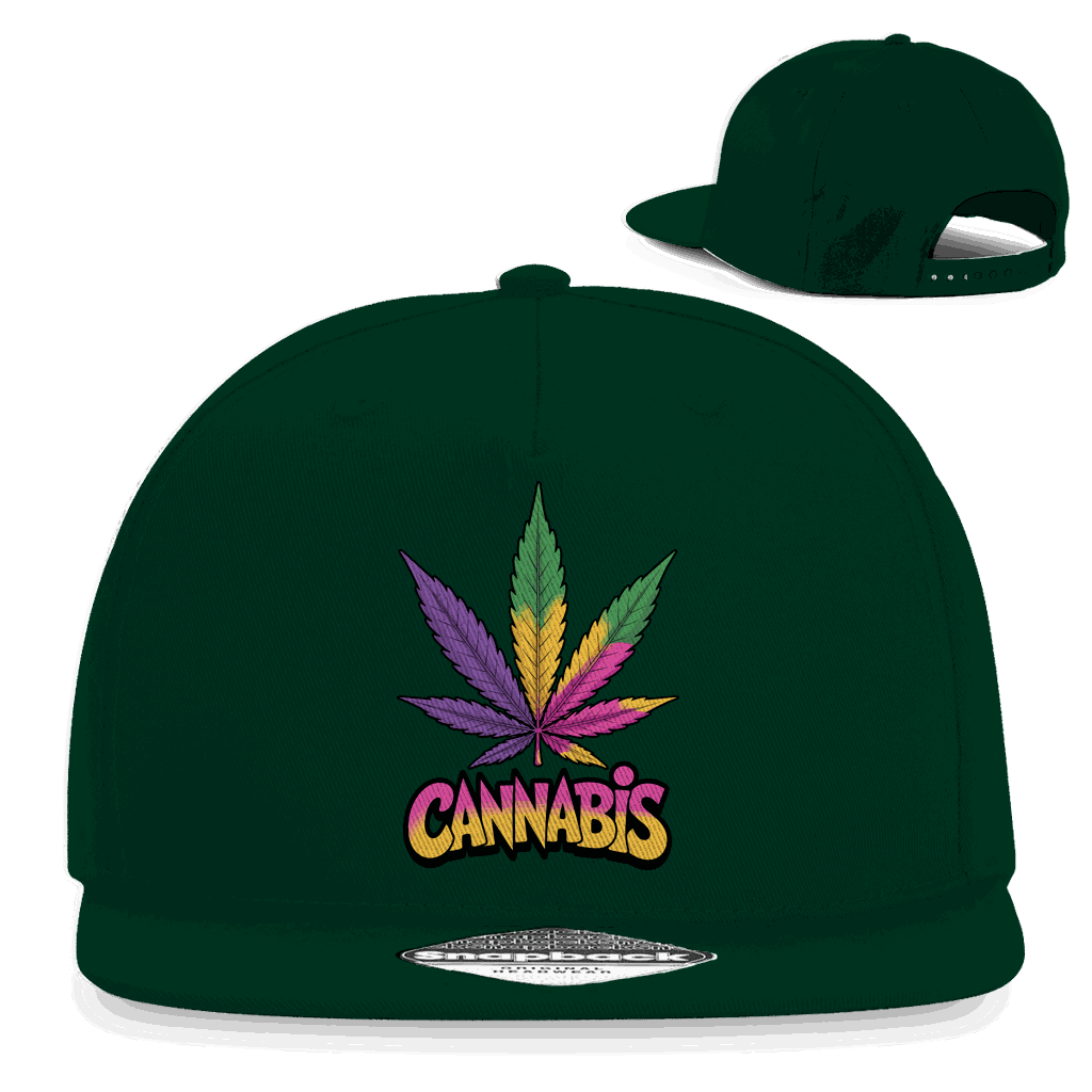 Snapback Rapper Cap - Colorful Cannabis Leaf | Division420®