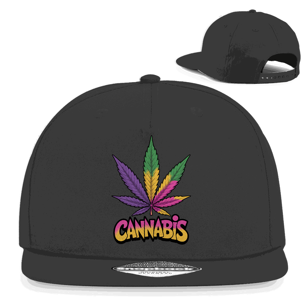 Snapback Rapper Cap - Colorful Cannabis Leaf | Division420®