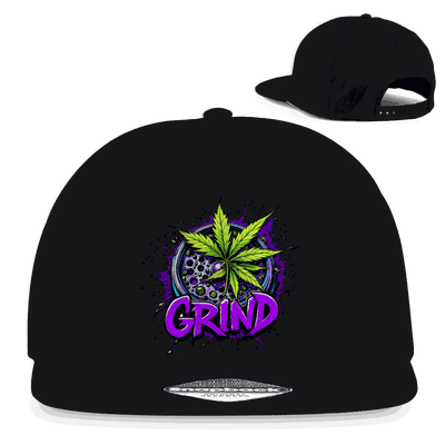 Division420 Snapback Rapper Cap Grind aus Baumwoll-Twill mit flachem Schirm und Snapback-Verschluss