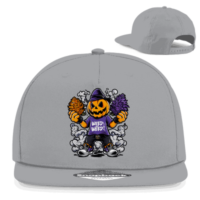 Division420 Snapback Rapper Cap Halloweed OG aus Baumwoll-Twill mit flachem Schirm und Retro-Snapback-Verschluss