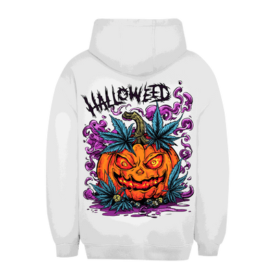 Unisex Oversize Hoodie in Orange mit Halloweed Pumpkin Motiv von Division420