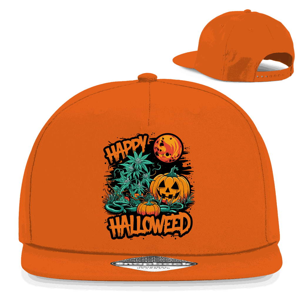 Snapback Cap Happy Halloweed von Division420 mit 5-Panel Design und flachem Schirm