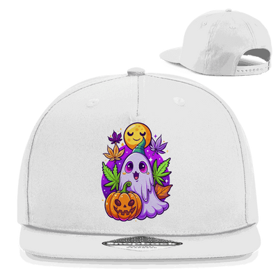 Division420 Snapback Rapper Cap mit Happy Halloween Design aus Baumwoll-Twill und Retro Snapbackverschluss