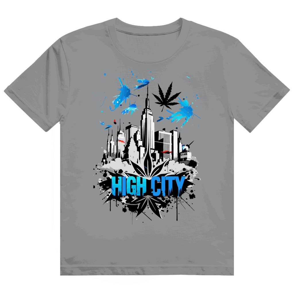 Größentabelle für Heavy Cotton T-Shirt mit High City Art Print von Division420