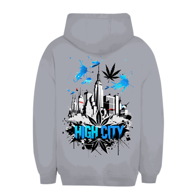 Unisex Oversize Hoodie mit urbanem High City Art Print von Division420 in hochwertiger Baumwollmischung