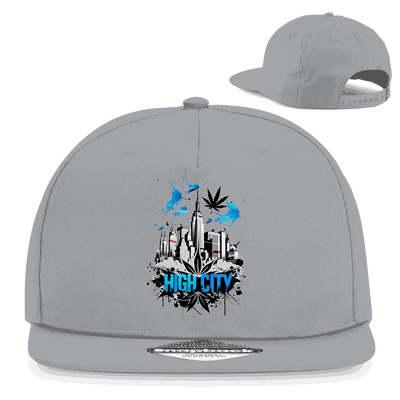 Schwarze Snapback Cap mit High City Art Print und retro Snapback-Verschluss von Division420