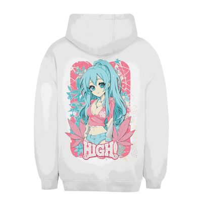 Unisex Oversize Hoodie mit High Manga Girl Print in urbanem Stil und entspanntem Komfort