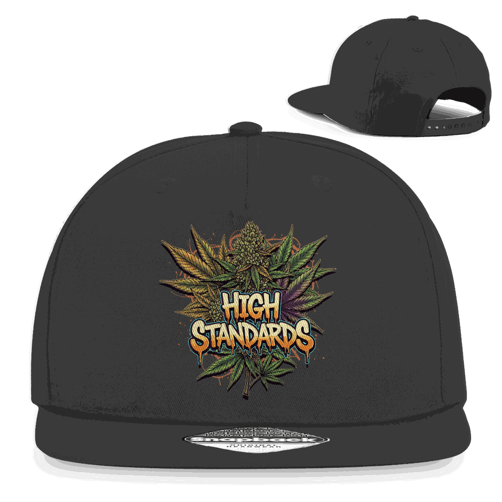 Division420 Snapback Rapper Cap aus Baumwoll-Twill mit flachem Schirm und Retro-Snapbackverschluss