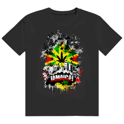Heavy Cotton T-Shirt mit Jamaica Art Print von Division420, aus 100% ringgesponnener Baumwolle, nachhaltiger Streetstyle, unisex und komfortabel