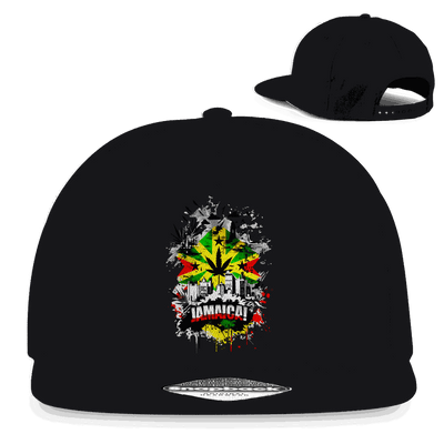Snapback Rapper Cap mit Jamaica Art Print, 5-Panel Baumwoll-Twill, urbaner Streetwear Style