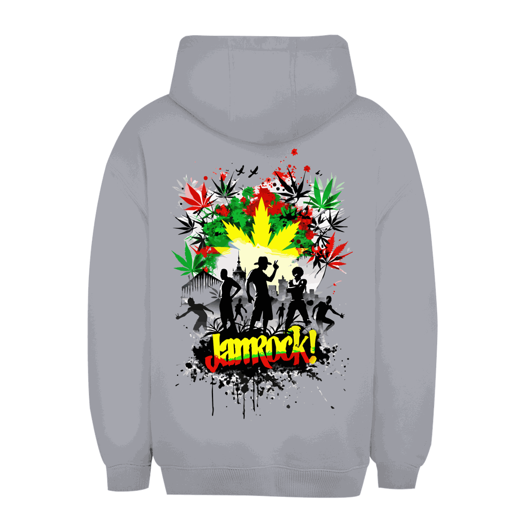 Unisex Oversize Hoodie Jamrock von Division420 in urbanem Stil mit Kapuze und Kängurutasche
