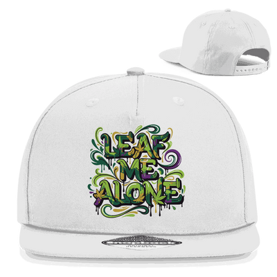Division420 Snapback Cap Leaf me alone aus Baumwoll-Twill mit flachem Schirm und Retro-Snapback-Verschluss
