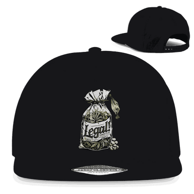 Schwarze Snapback Cap aus Baumwoll-Twill mit flachem Schirm und Retro-Snapbackverschluss von Division420