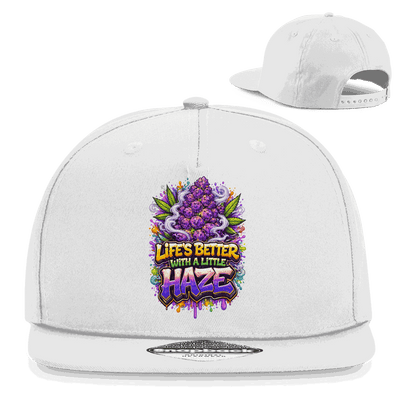Division420® Snapback Cap Life is better with Haze flaches 5-Panel Design Baumwoll-Twill Streetwear