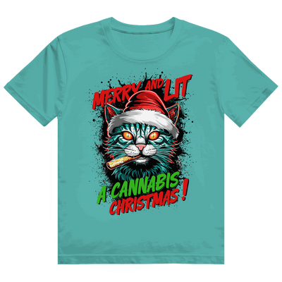 Heavy Cotton T-Shirt - Merry Christmas Cat | Division420®