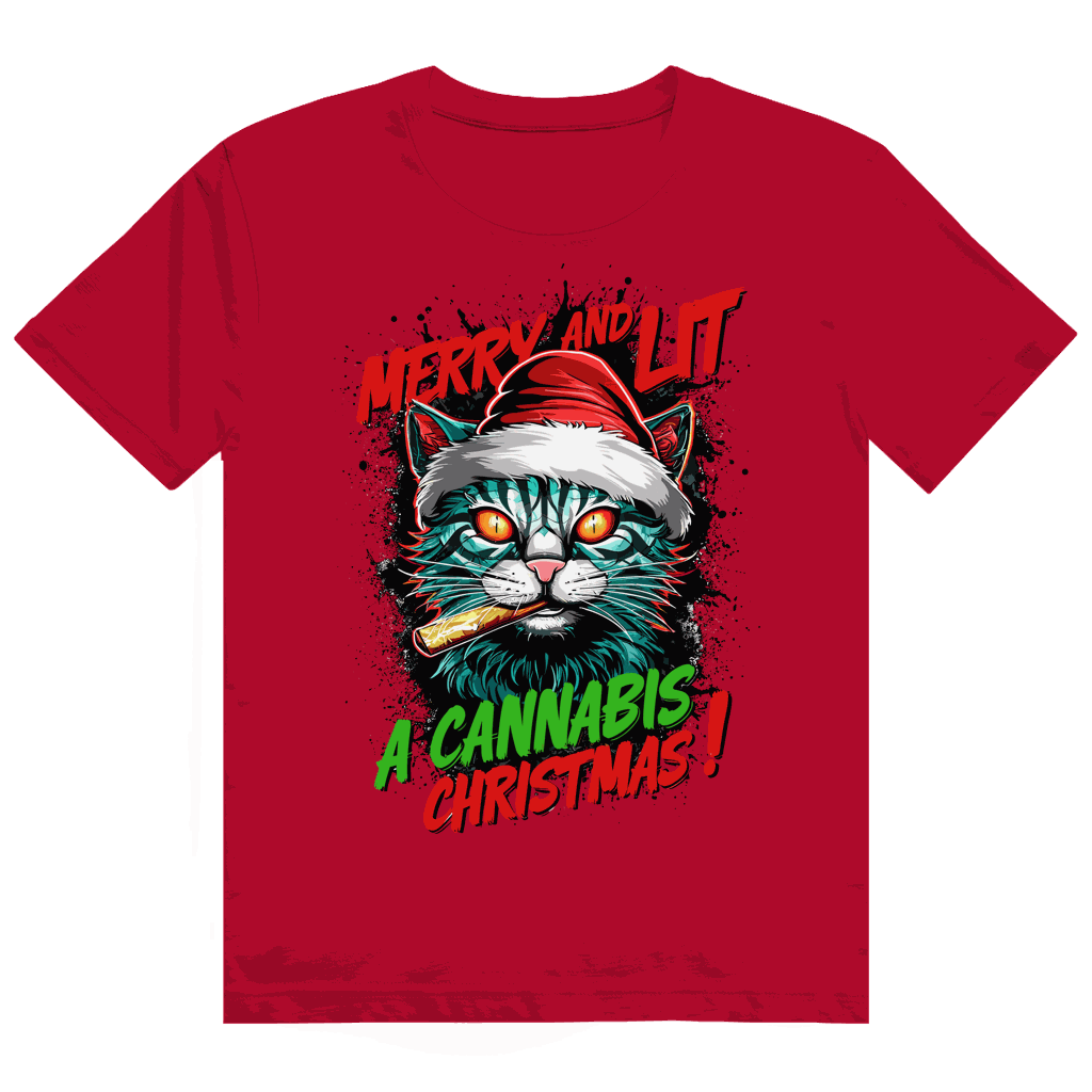 Heavy Cotton T-Shirt - Merry Christmas Cat | Division420®