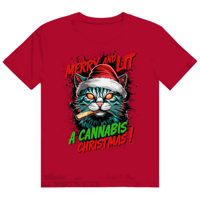 Heavy Cotton T-Shirt - Merry Christmas Cat | Division420®
