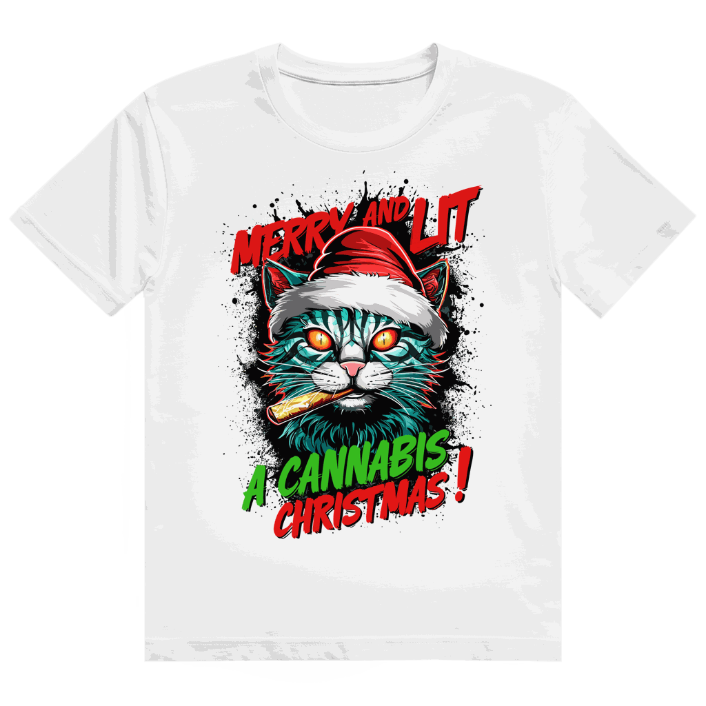 Heavy Cotton T-Shirt - Merry Christmas Cat | Division420®