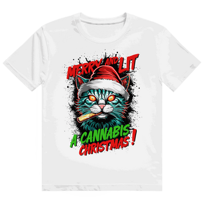 Heavy Cotton T-Shirt - Merry Christmas Cat | Division420®