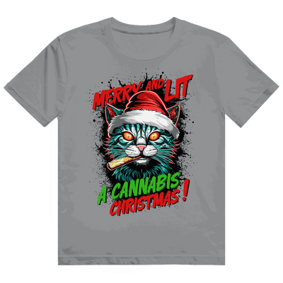 Heavy Cotton T-Shirt - Merry Christmas Cat | Division420®