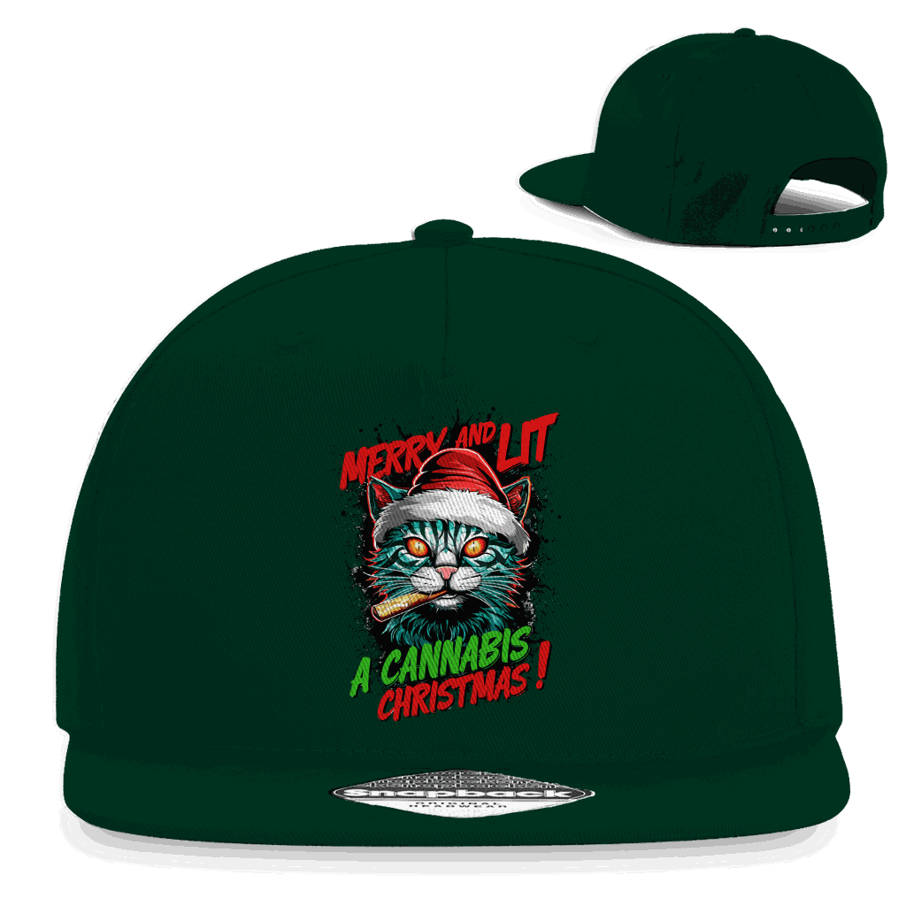 Snapback Rapper Cap - Merry Christmas Cat | Division420®