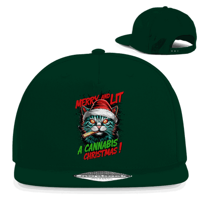 Snapback Rapper Cap - Merry Christmas Cat | Division420®
