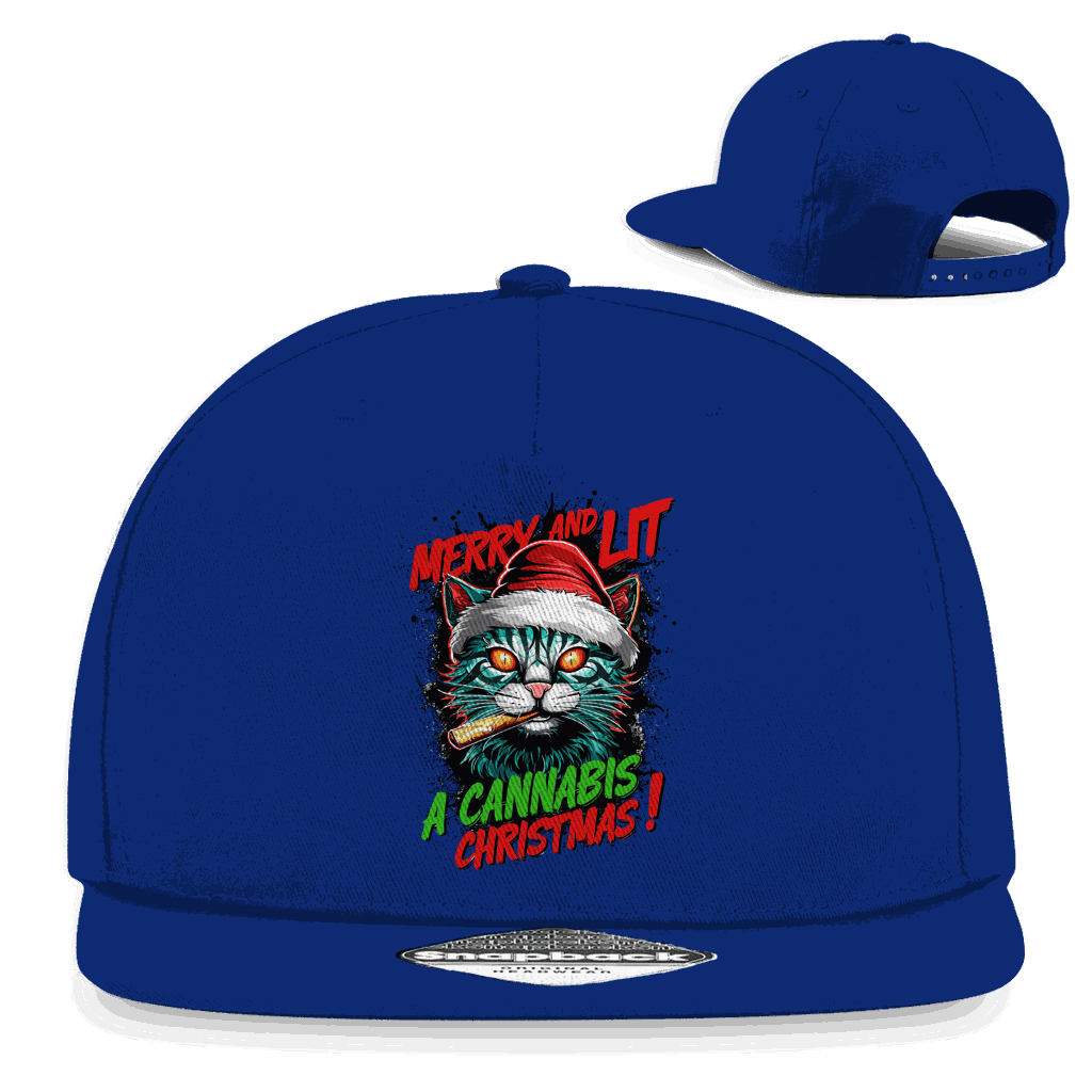 Snapback Rapper Cap - Merry Christmas Cat | Division420®