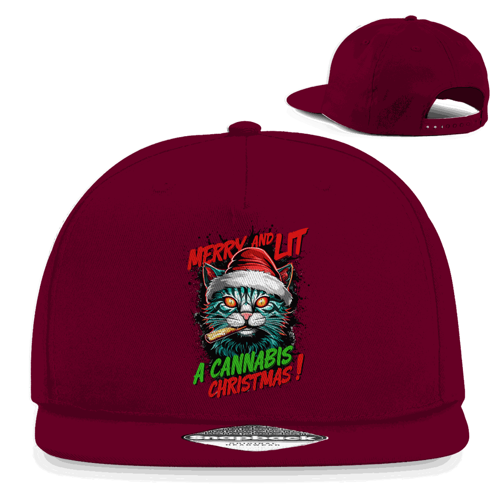Snapback Rapper Cap - Merry Christmas Cat | Division420®