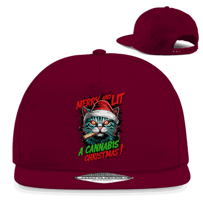 Snapback Rapper Cap - Merry Christmas Cat | Division420®
