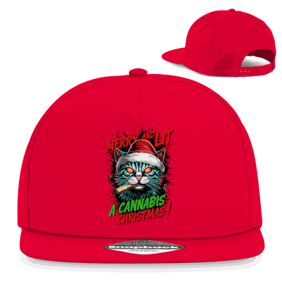Snapback Rapper Cap - Merry Christmas Cat | Division420®