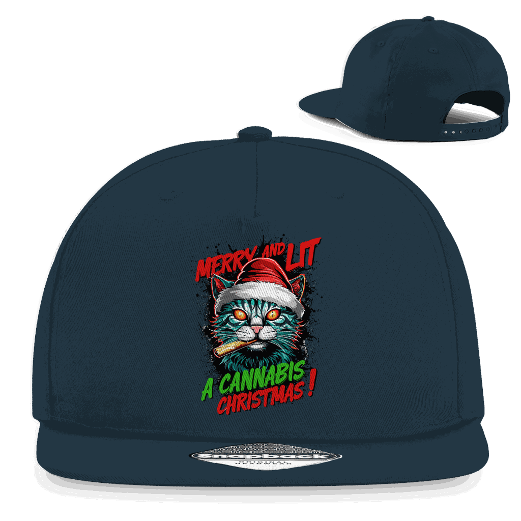 Snapback Rapper Cap - Merry Christmas Cat | Division420®