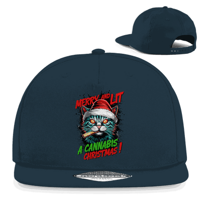 Snapback Rapper Cap - Merry Christmas Cat | Division420®