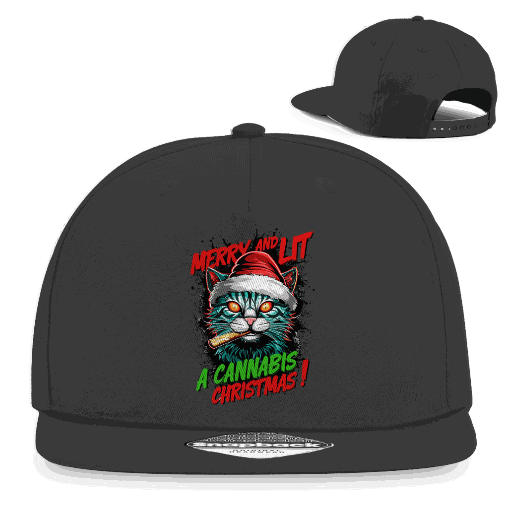Snapback Rapper Cap - Merry Christmas Cat | Division420®