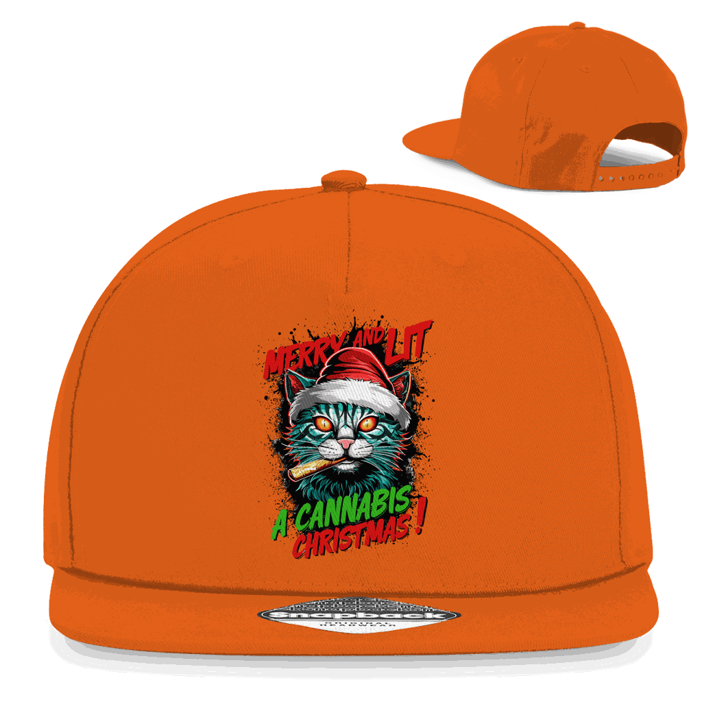 Snapback Rapper Cap - Merry Christmas Cat | Division420®
